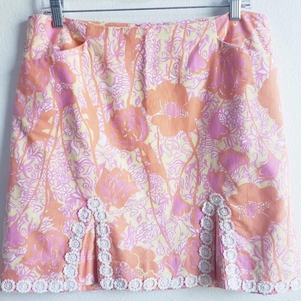 Lilly Pulitzer Originals Floral Pink and Cream Skirt